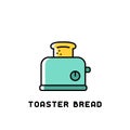 Toaster bread icon in bright contour style