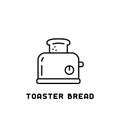 Toaster bread icon in linear style