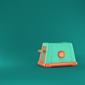 Toaster on dark green background