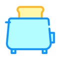 Toaster fry bread color icon vector illustration Royalty Free Stock Photo