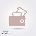 Toaster Icon in flat style isolated on grey background.