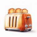 Toaster isolated on white background. Royalty Free Stock Photo