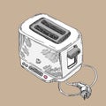 Toaster sketch vector illustration. hand drawn