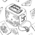 Toaster sketch vector illustration. hand drawn