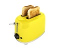 Toaster with toasted bread isolated on white background Kitchen equipment Close up without shadow 3d Royalty Free Stock Photo