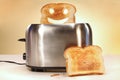 Toaster with two slices of bread Royalty Free Stock Photo