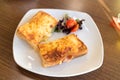 Toastie on a white plate Royalty Free Stock Photo