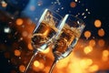 Toasting with elegant champagne flutes during a