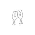 Toasting glasses vector icon concept, design isolated on white background