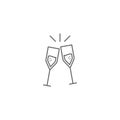 Toasting glasses vector icon concept, design isolated on white background