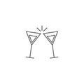 Toasting glasses vector icon concept, design isolated on white background