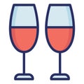 Toasting, wine glass Isolated Vector Icon which can be easily modified or edited