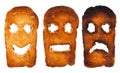 Toasts with smiley face