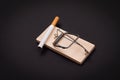 Tobacco Addiction - Cigarettes in Wooden Mousetrap