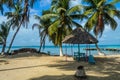 Tobacco Caye - Small tropical island at Barrier Reef with paradise beach, Caribbean Sea, Belize, Central America Royalty Free Stock Photo