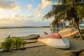 Tobacco Caye - Small tropical island at Barrier Reef with paradise beach, Caribbean Sea, Belize, Central America Royalty Free Stock Photo