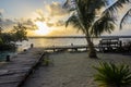 Tobacco Caye - Small tropical island at Barrier Reef with paradise beach, Caribbean Sea, Belize, Central America Royalty Free Stock Photo