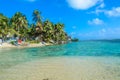 Tobacco Caye - Small tropical island at Barrier Reef with paradise beach, Caribbean Sea, Belize, Central America Royalty Free Stock Photo