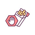 Tobacco cessation RGB color icon Royalty Free Stock Photo