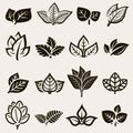 Tobacco leaf icons set. Collection icon tobacco. Vector Royalty Free Stock Photo