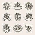 Tobacco leaf label and icons set. Collection icon tobacco. Vector Royalty Free Stock Photo