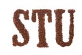 Tobacco letters STU Royalty Free Stock Photo