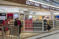 Tobacco section of duty free shop at Dubai International Airport Royalty Free Stock Photo