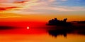 Tobago Sunset calm waters beautiful sky panoramic and tranquil scene Royalty Free Stock Photo