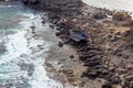 Tobizin cape in Vladivostok with North Korean fishing trawler wreckage