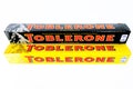 TOBLERONE Swiss Chocolate with Honey and Almond Nougat Royalty Free Stock Photo