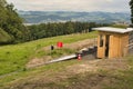 Toboggan/slide track on Gurten hill with Bern city in background Royalty Free Stock Photo