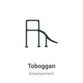 Toboggan vector icon on white background. Flat vector toboggan icon symbol sign from modern entertainment collection for mobile