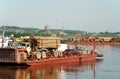 Tobolsk, crossing through the river Irtysh Royalty Free Stock Photo