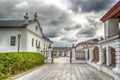 Tobolsk Kremlin courtyard panorama menacing sky