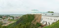 Tobolsk, panorama: gate, river, Bottom city