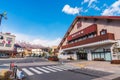 Tochigi Nikko, Japan - Jan 22, 2019 : Old and vintage style beautiful Pink building of Tobu Nikko Train Station on Tobu Nikko line