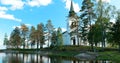 Tocksfors, Sweden. Stommen Church In Sunny Summer Day. Local Landmark