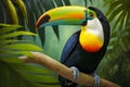 Toco toucan bird in tropical forest. Royalty Free Stock Photo