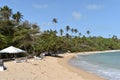 Beach chairs and a Tent on the seashore of the Saline Bay, Toco, Trinidad