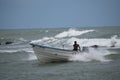 Fisherman Rides Fishing Pirogue in Saline Bay, Trinidad, West Indies