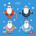 Today everyone is Santa. Color vector illustration.