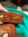 today I tried to make chocolate brownie cake at home