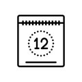 Black line icon for Today, this day and date