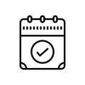 Black line icon for Today, present day and reminder Royalty Free Stock Photo