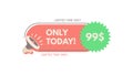 Today only. Megaphone with bubble speech. Concept for promotion and advertising. Vector illustration for design or print