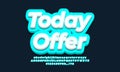 Today Offer text  cyan design Royalty Free Stock Photo