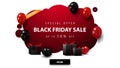 Only today, Special offer, Black Friday Sale, red pop up discount banner in graffiti style with red and black balloons. Royalty Free Stock Photo