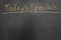 Today specials title chalk text on blackboard