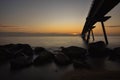 Sunrise over the pont del petroli de badalona on a friday