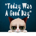 Today was a good day, card with cute grumpy cat